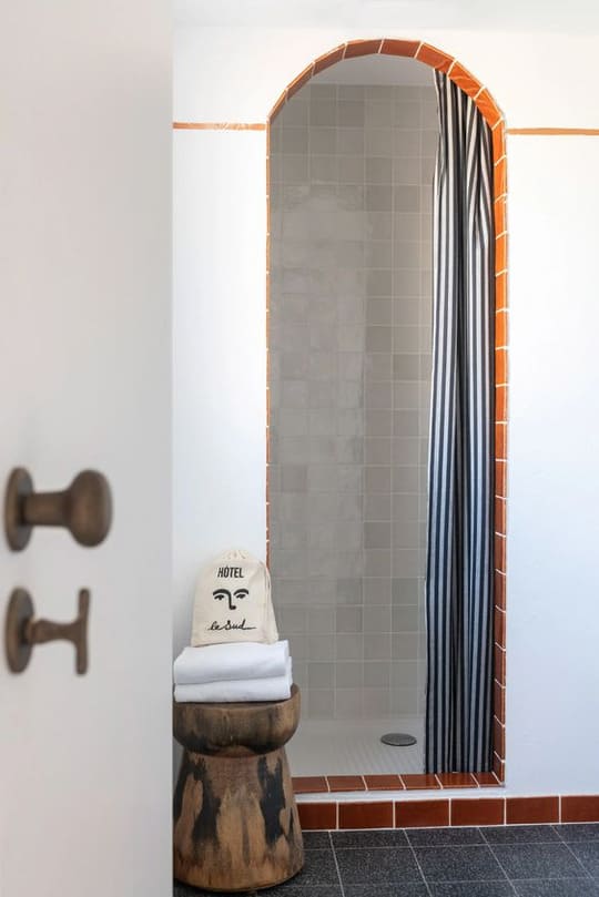 Walk in Shower with Mix Match Design