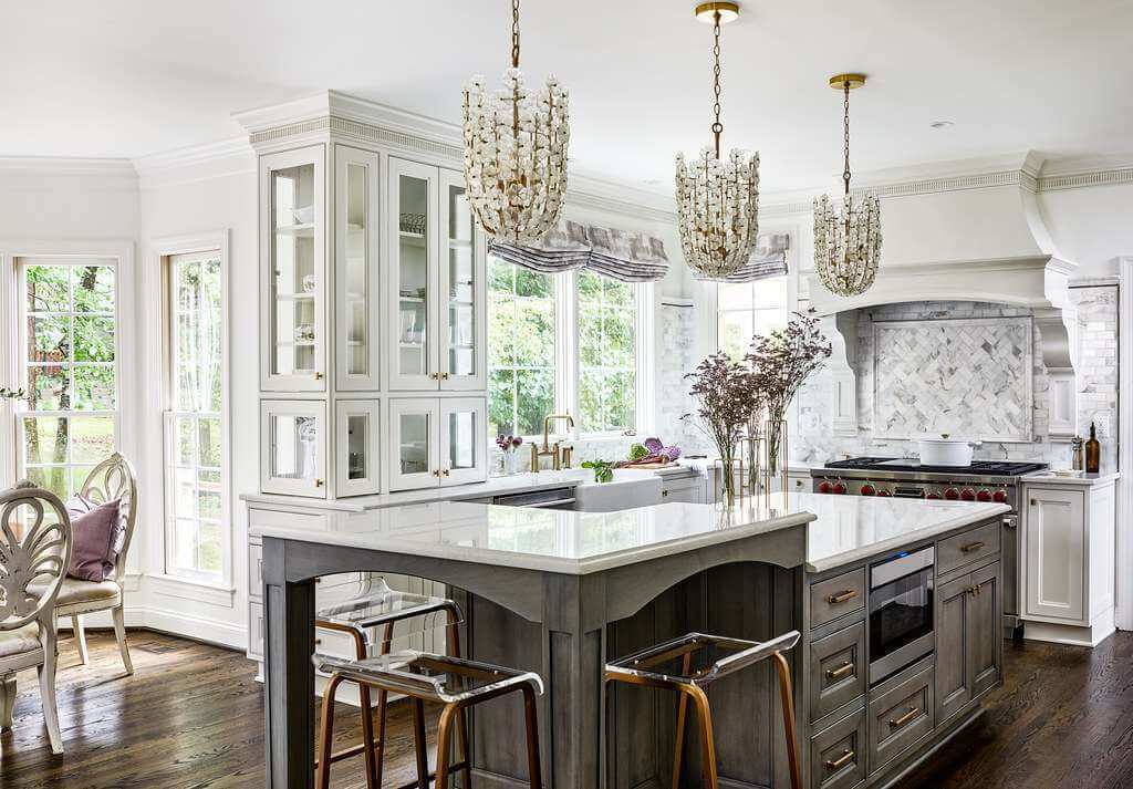 double layered kitchen island