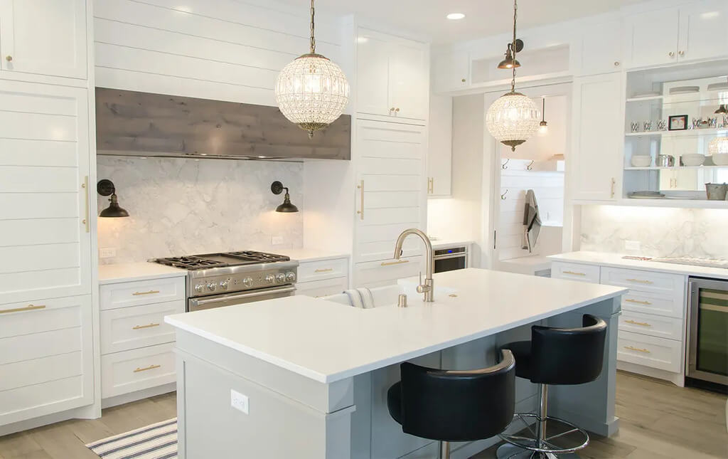 white kitchen islands