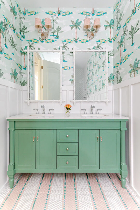 Bathroom Vanity with Dual Mirrors