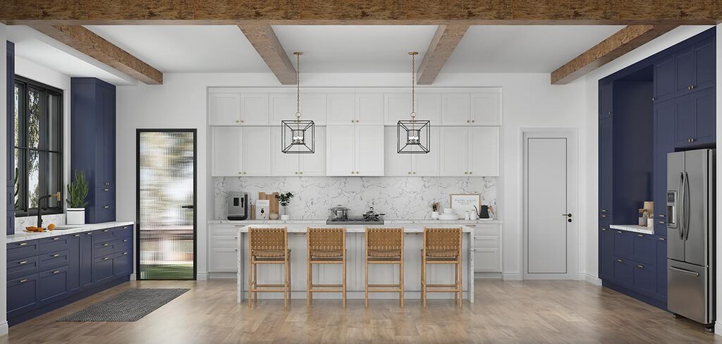 Coastal inspired Kitchen Island with Seating