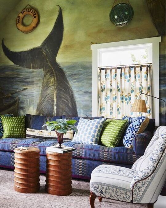 Curtains with Teal and Gold Linen Drapes
