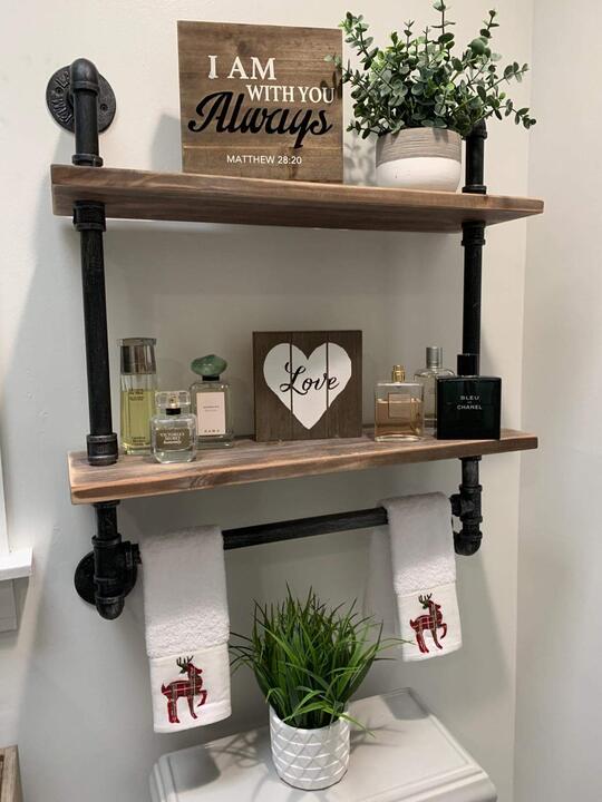 Hanging Shelf with Towel Rack