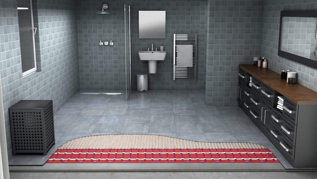 Heated floors in bathroom