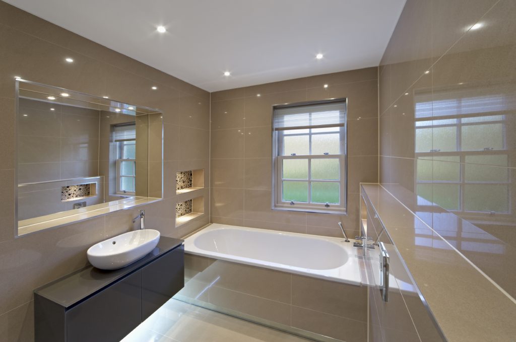 LED lights in bathroom