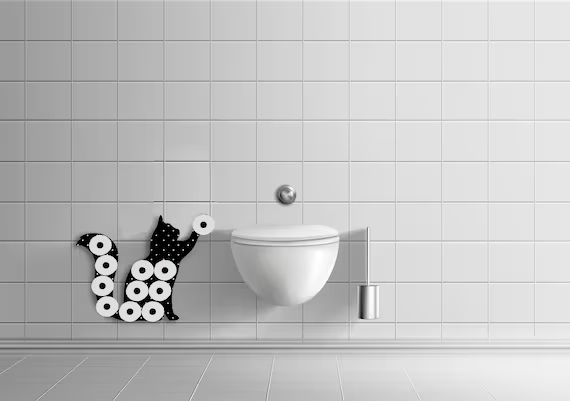 Playful Toilet Paper Holder in bathroom