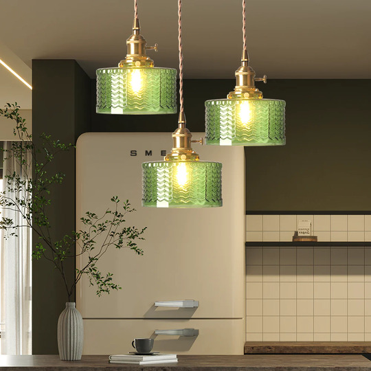 Retro Pendant light in bathroom