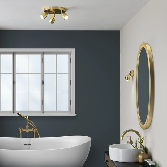 Spotlights in bathroom