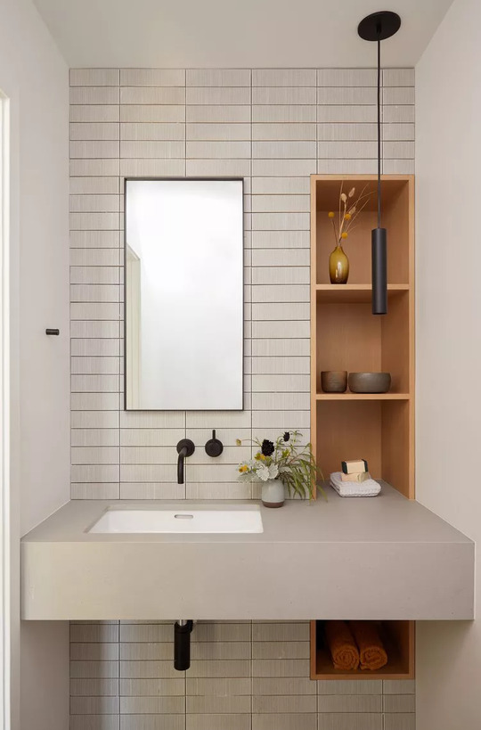 Vanity With Built In Shelves