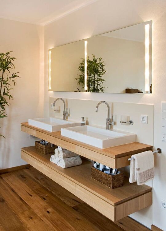 Vanity with Open Shelf