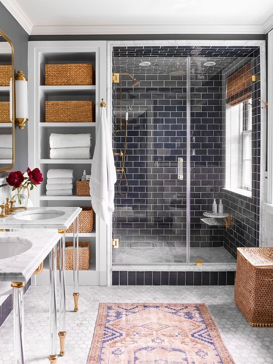 Walk in shower bathroom