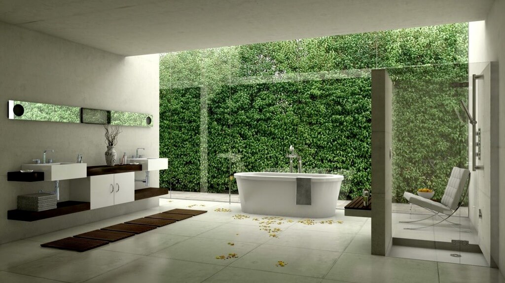 White modern bathroom design
