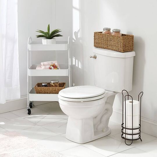 Wicker Baskets in toilet