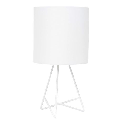 Wire Metal Table Lamp with Fabric Shade