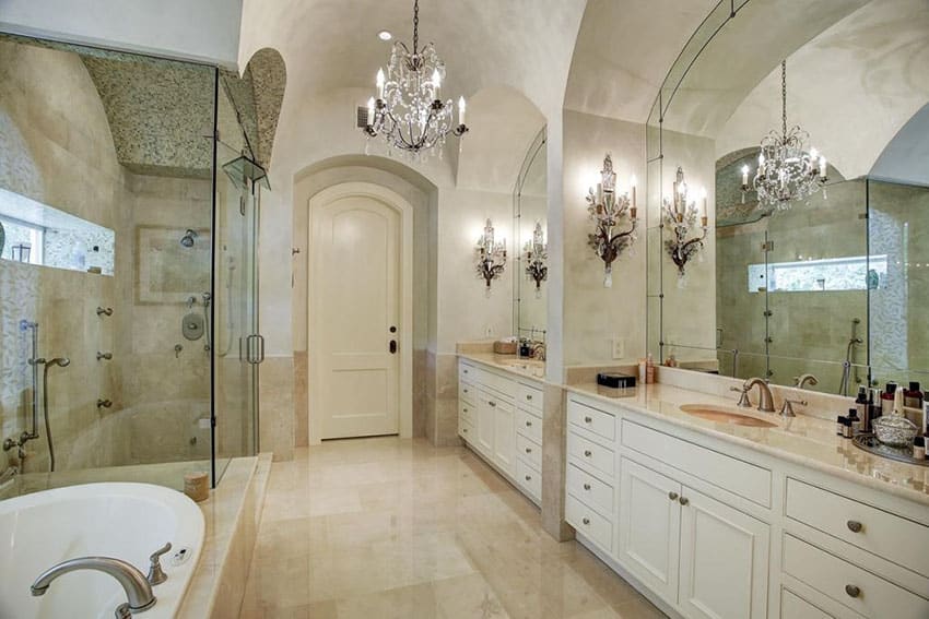 bathroom with elegant lighting