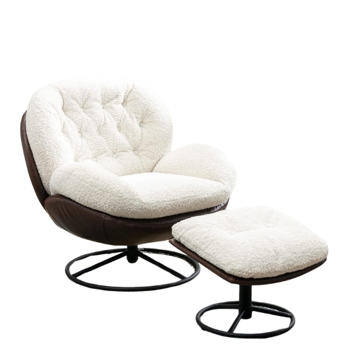 ZSARTS Swivel Accent Chair with Ottoman