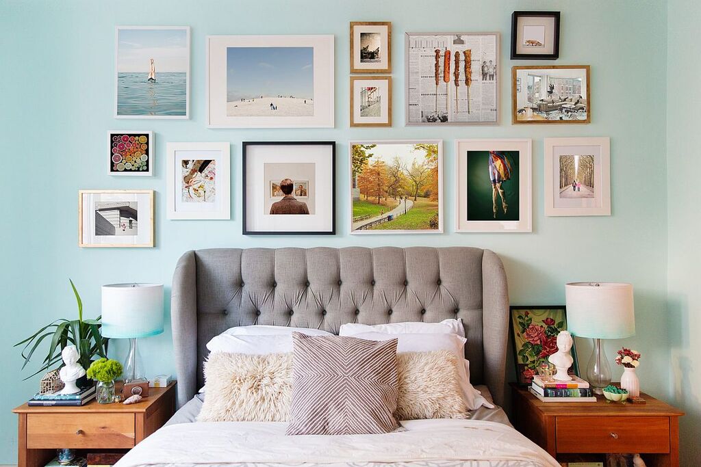 Personal gallery in Eclectic bedroom