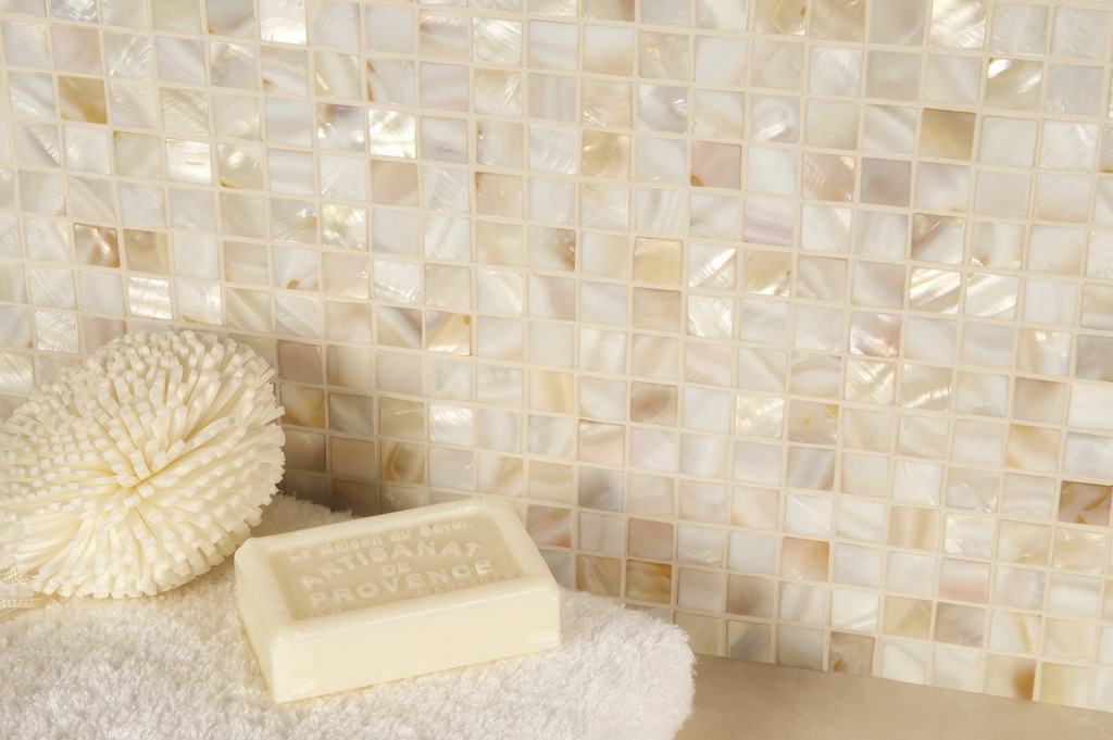 pearl mosaic tiles bathroom