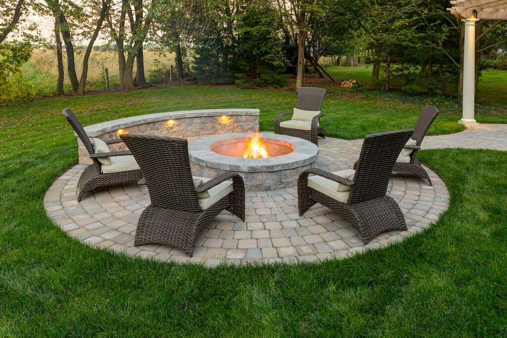 Firepit in backyard
