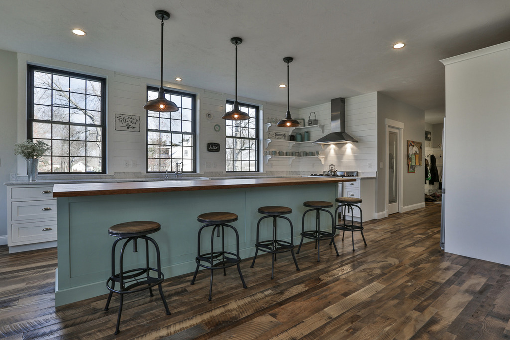 Distressed wood flooring
